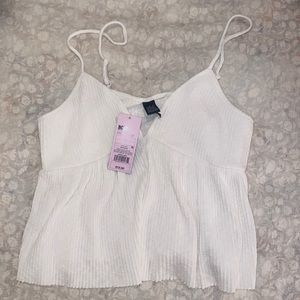 TAGS STILL ON WHITE FLOWY TANK